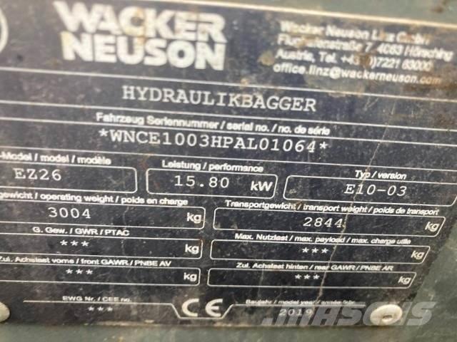Wacker EZ26 소형 굴삭기 7톤 미만