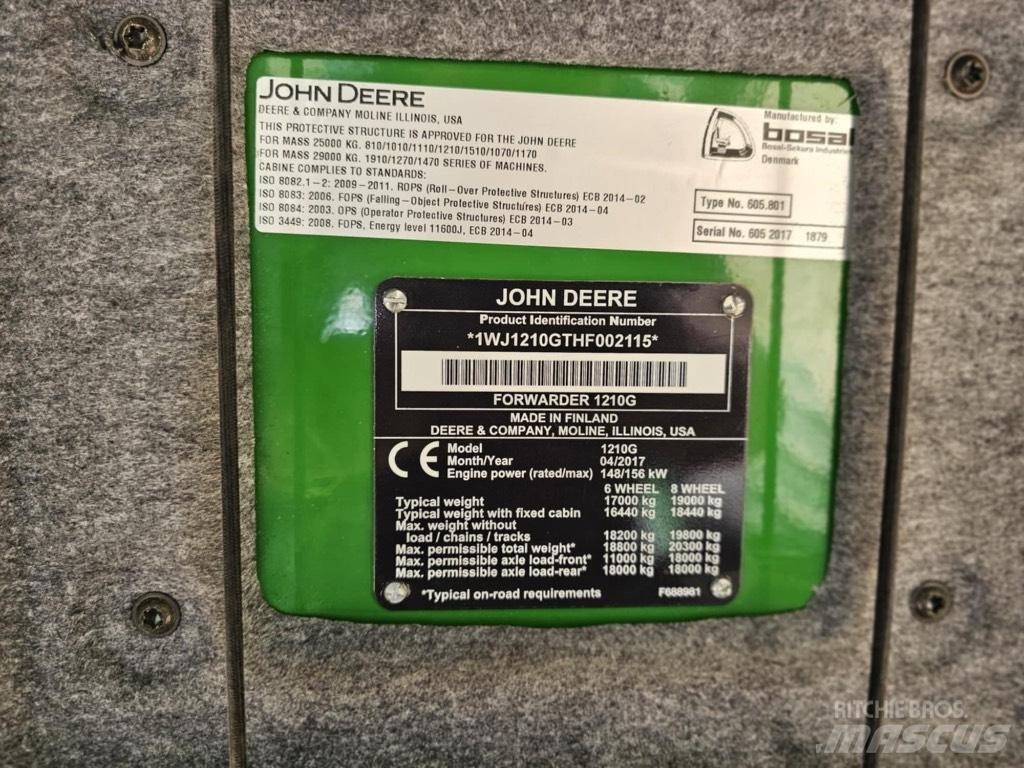 John Deere 1210 G 원목 하베스터