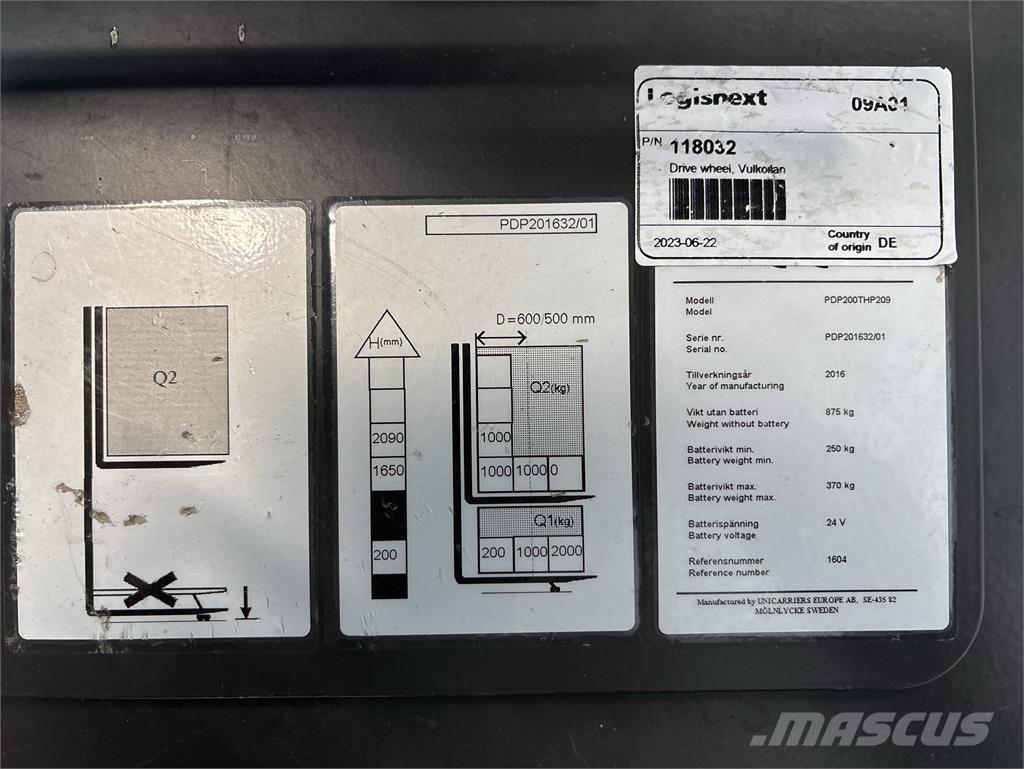 Atlet PDP200 보행식 리치 지게차