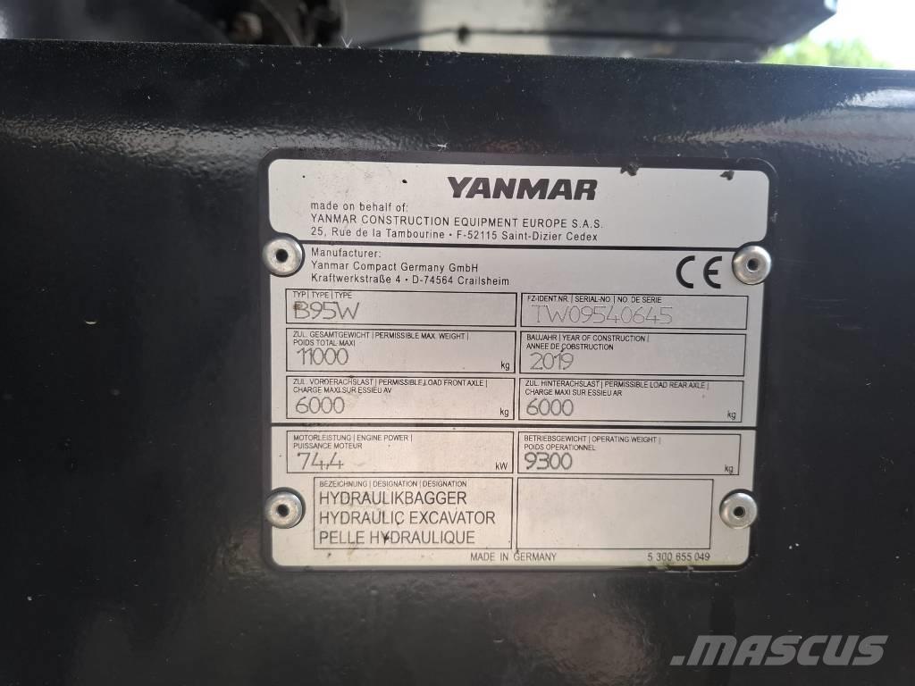 Yanmar B 95 W  휠 굴삭기