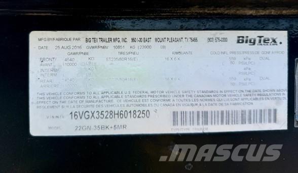 Big Tex 22GN 플랫베드/드롭사이드 트레일러