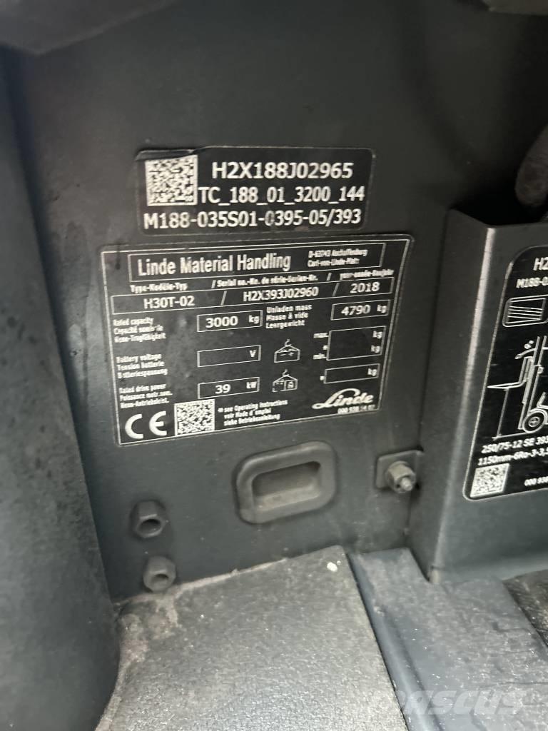 Linde H30T-02 LPG 지게차