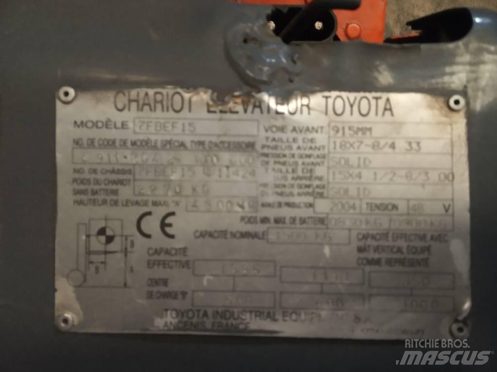 Toyota 7FBEF15 전동 지게차
