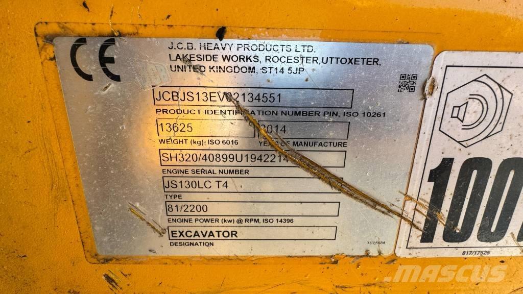 JCB JS 130 LC 대형 굴삭기 29톤 이상