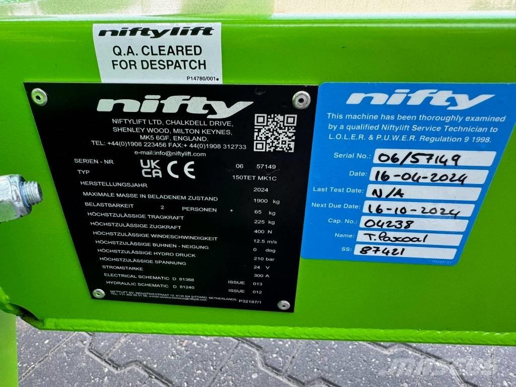 Niftylift 150 TET 트레일러 탑재 고소작업대