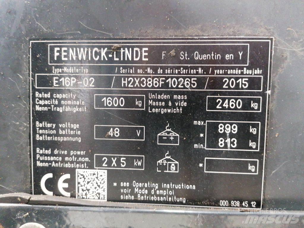 Linde E16P-02 전동 지게차