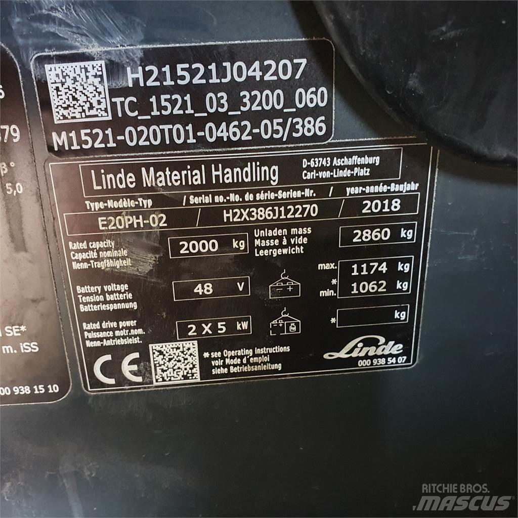 Linde E20PH 전동 지게차