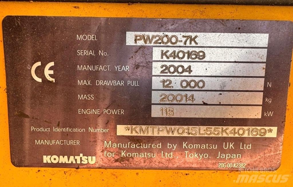 Komatsu PW 200-7K  휠 굴삭기