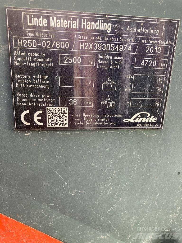 Linde H25D/600/393 디젤 지게차