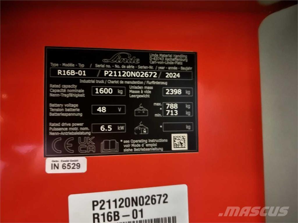 Linde R16B 리치 트럭