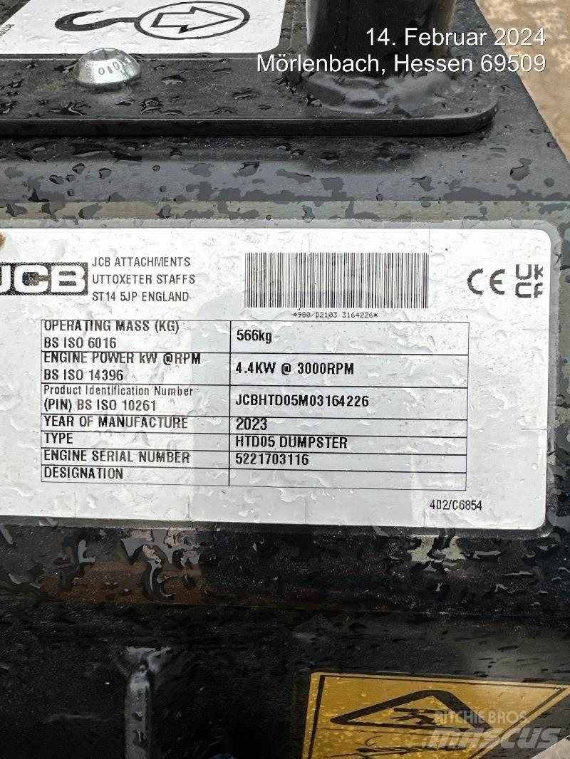 JCB HTD5 mit Tritt 건설현장 덤프트럭