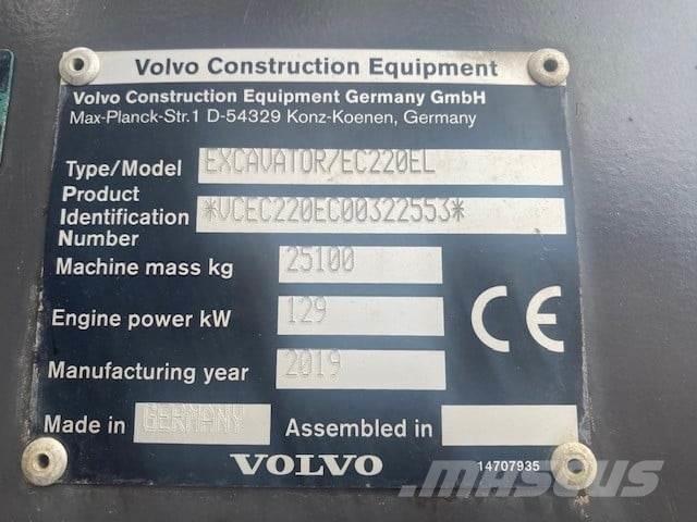 Volvo EC220EL 대형 굴삭기 29톤 이상