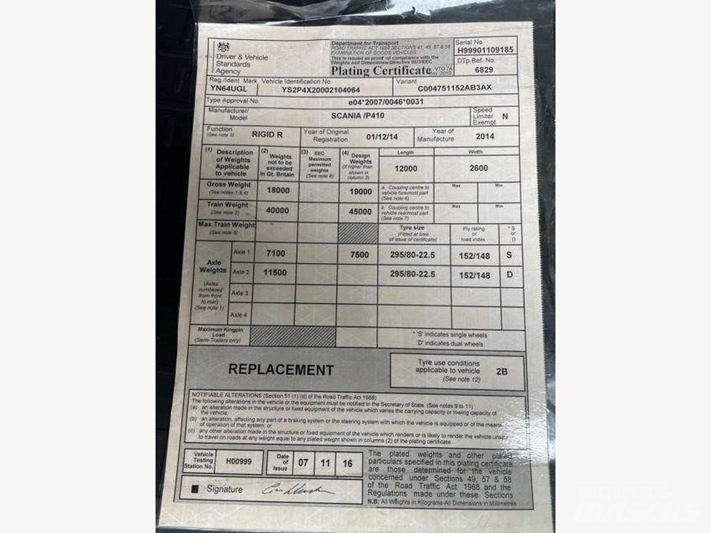Scania P 410 플랫베드/드롭사이드 트럭