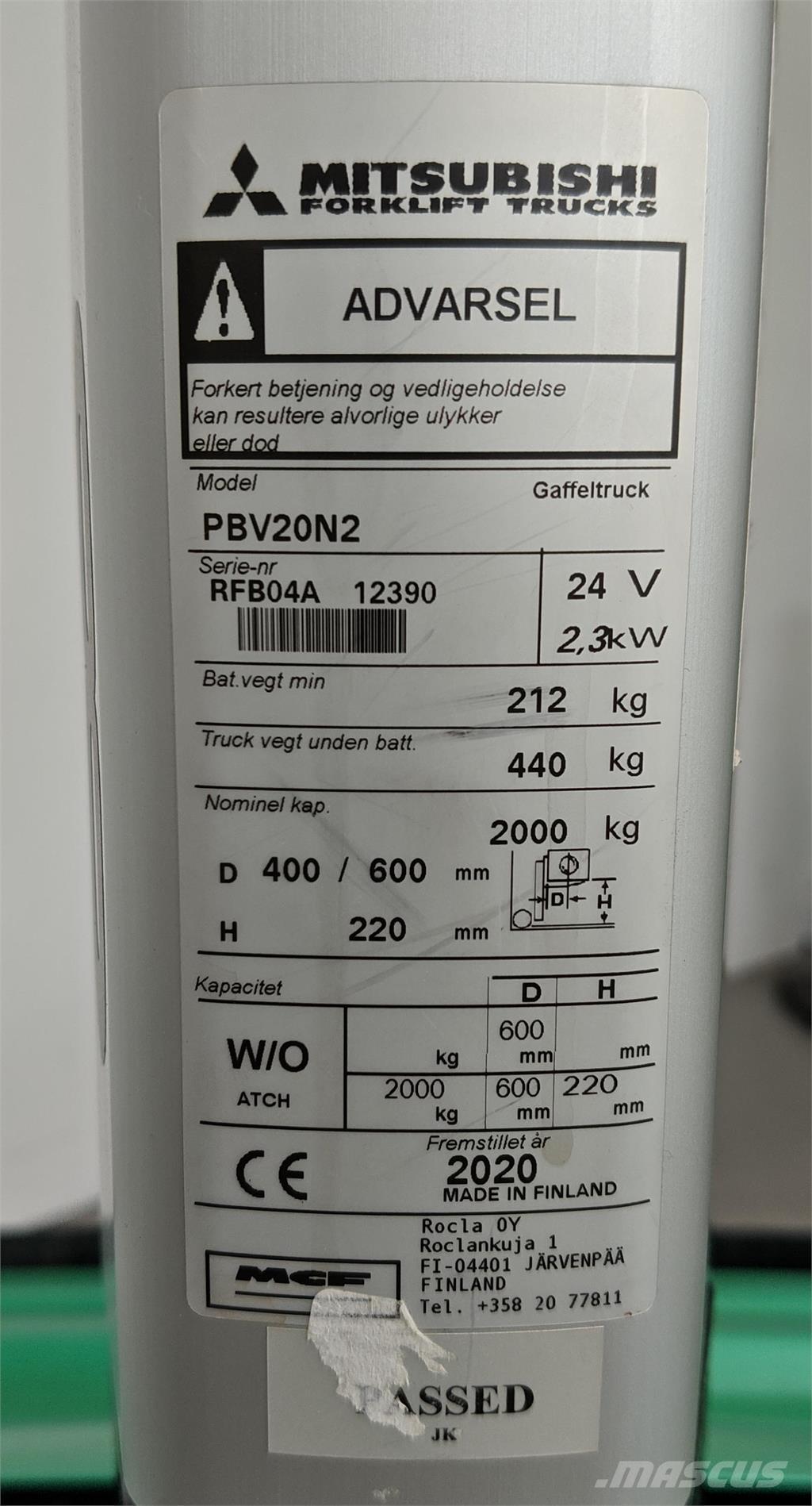 Mitsubishi PBV20N2 플랫폼 트럭