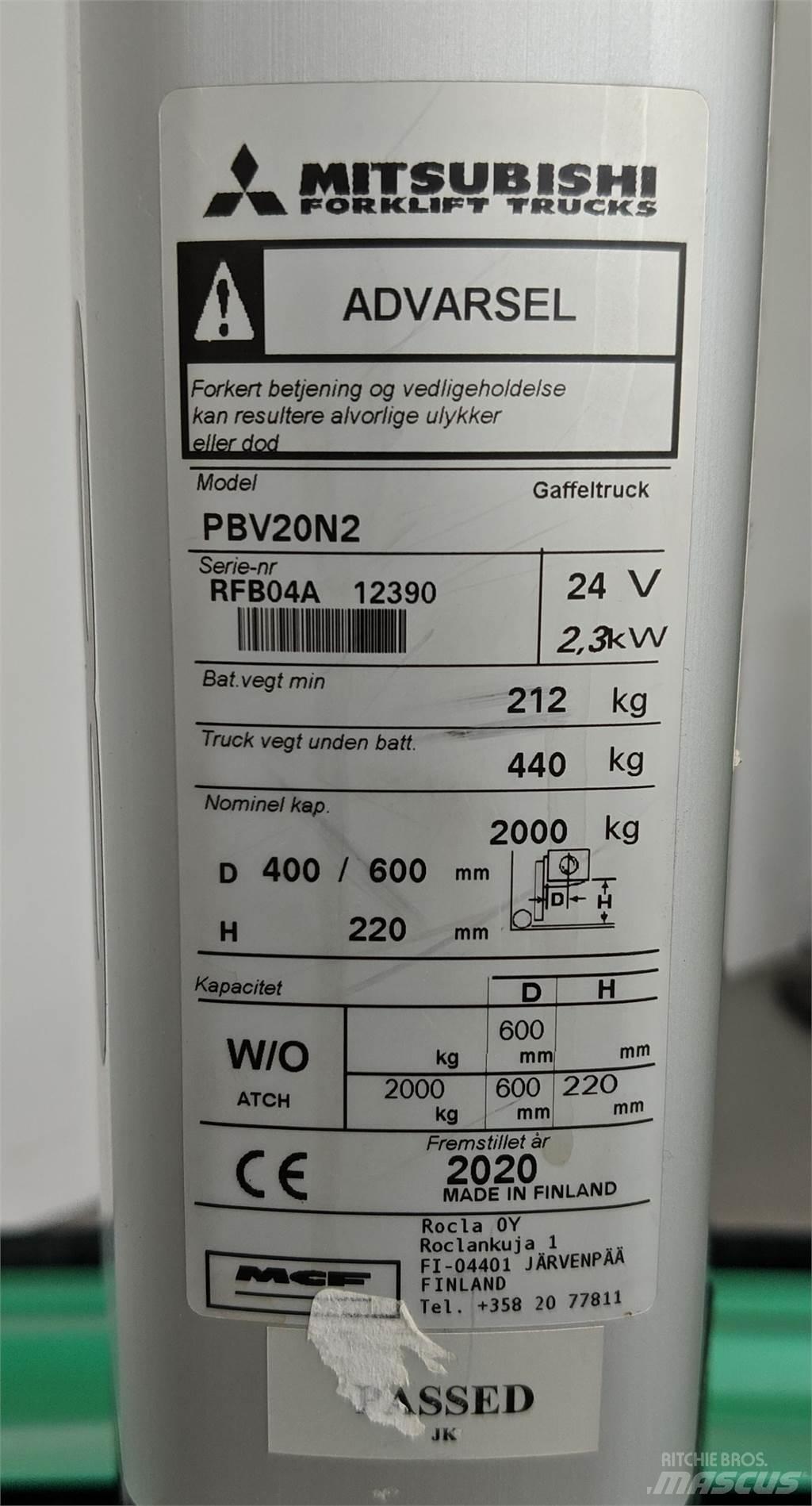 Mitsubishi PBV20N2 그 외 지게차