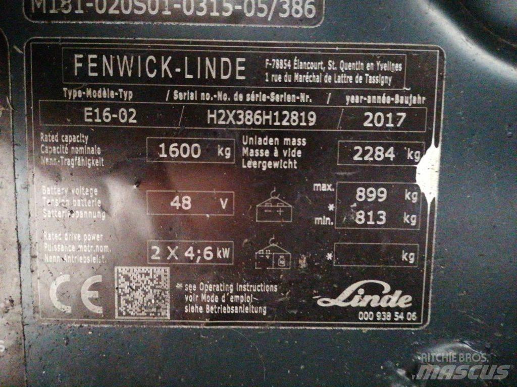 Linde E16-02 전동 지게차