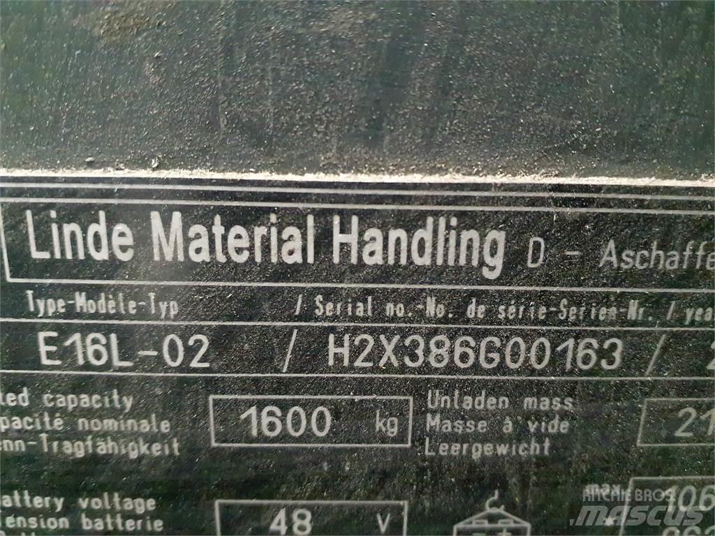 Linde E16L 전동 지게차