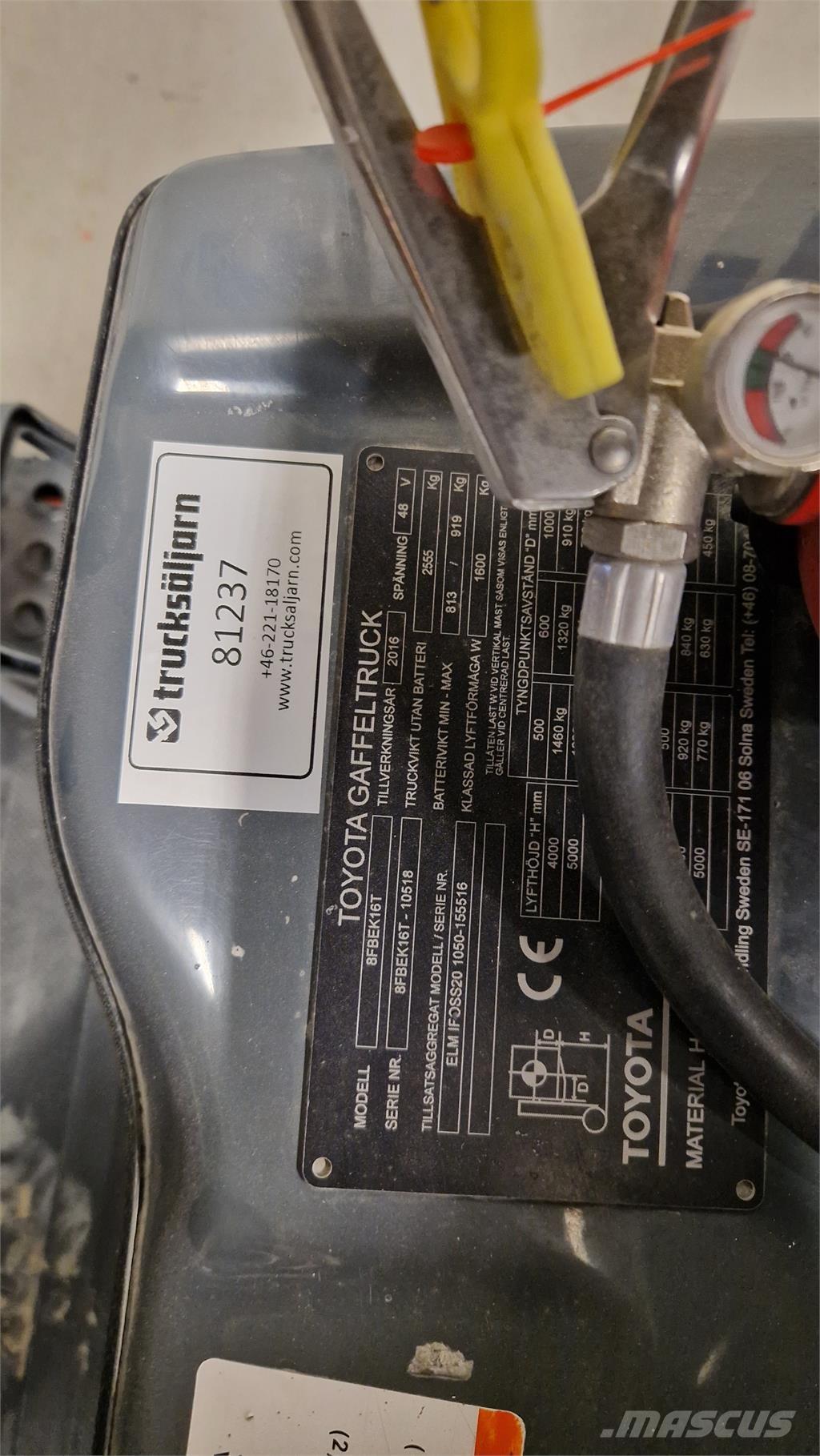 Toyota 8FBEK16T 전동 지게차