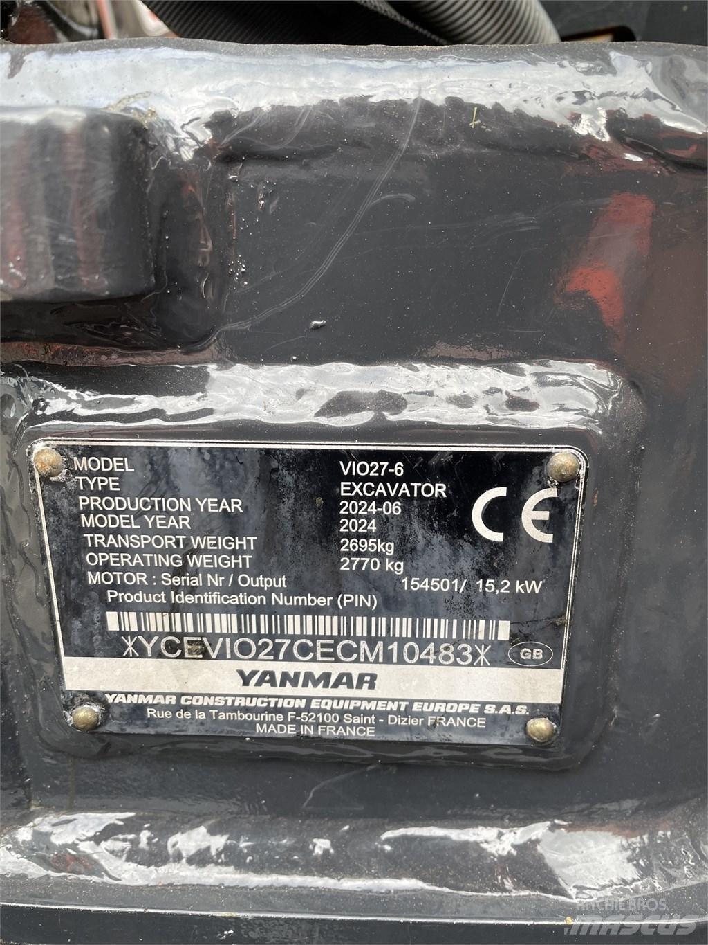 Yanmar Vio 27 소형 굴삭기 7톤 미만