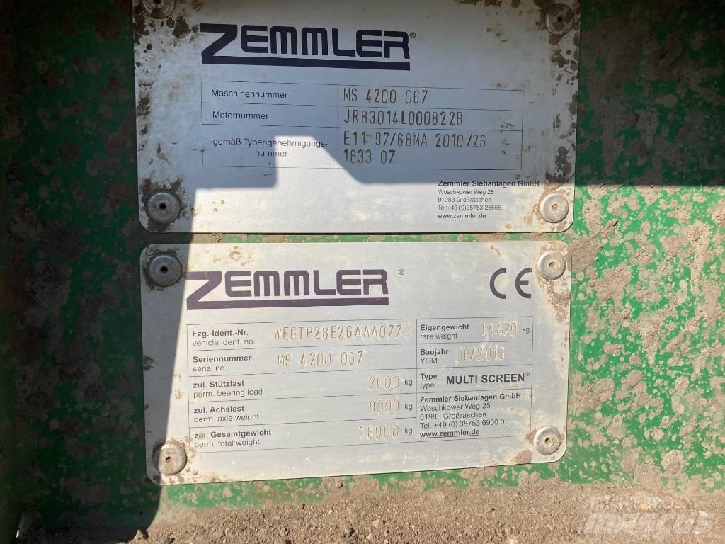 Zemmler MS4200 이동식 선별기