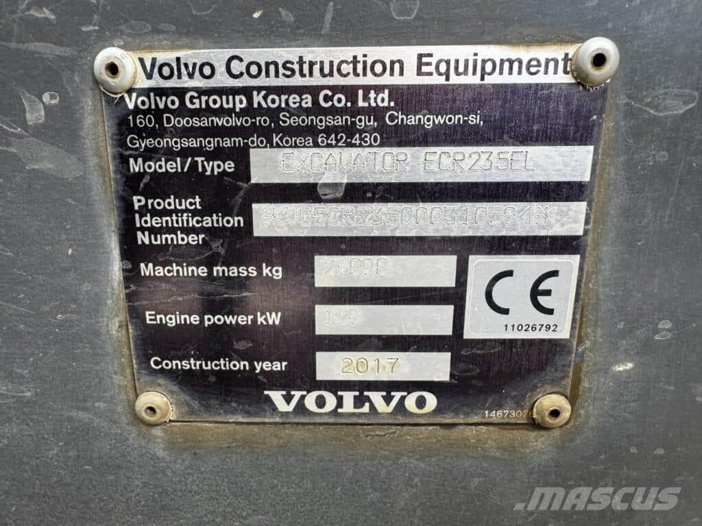 Volvo ECR235EL 대형 굴삭기 29톤 이상