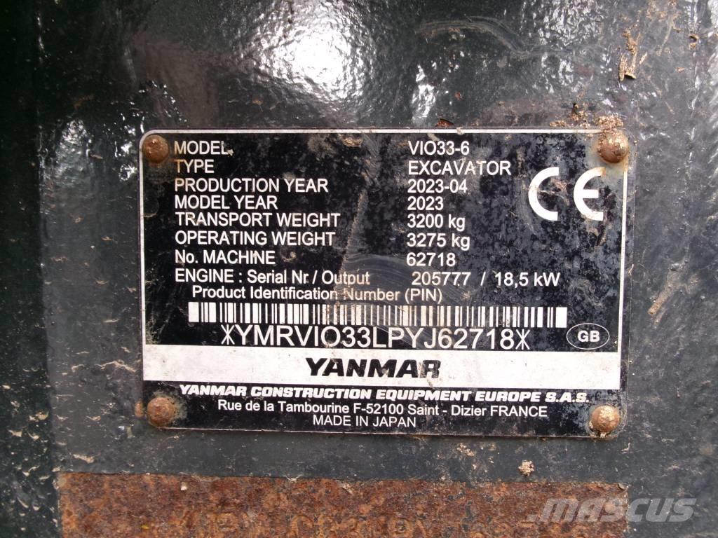Yanmar Vio 33 소형 굴삭기 7톤 미만