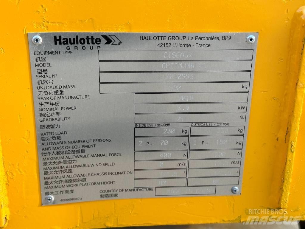 Haulotte OPTIMUM 8 가위형 리프트