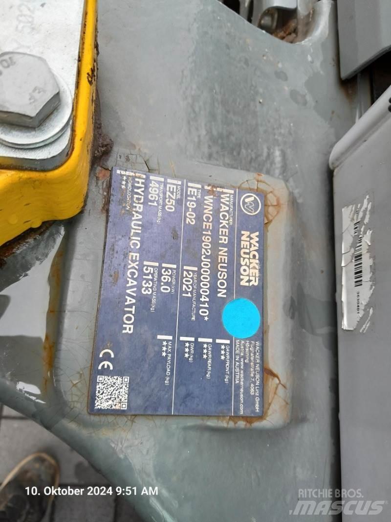 Wacker Neuson EZ50 소형 굴삭기 7톤 미만