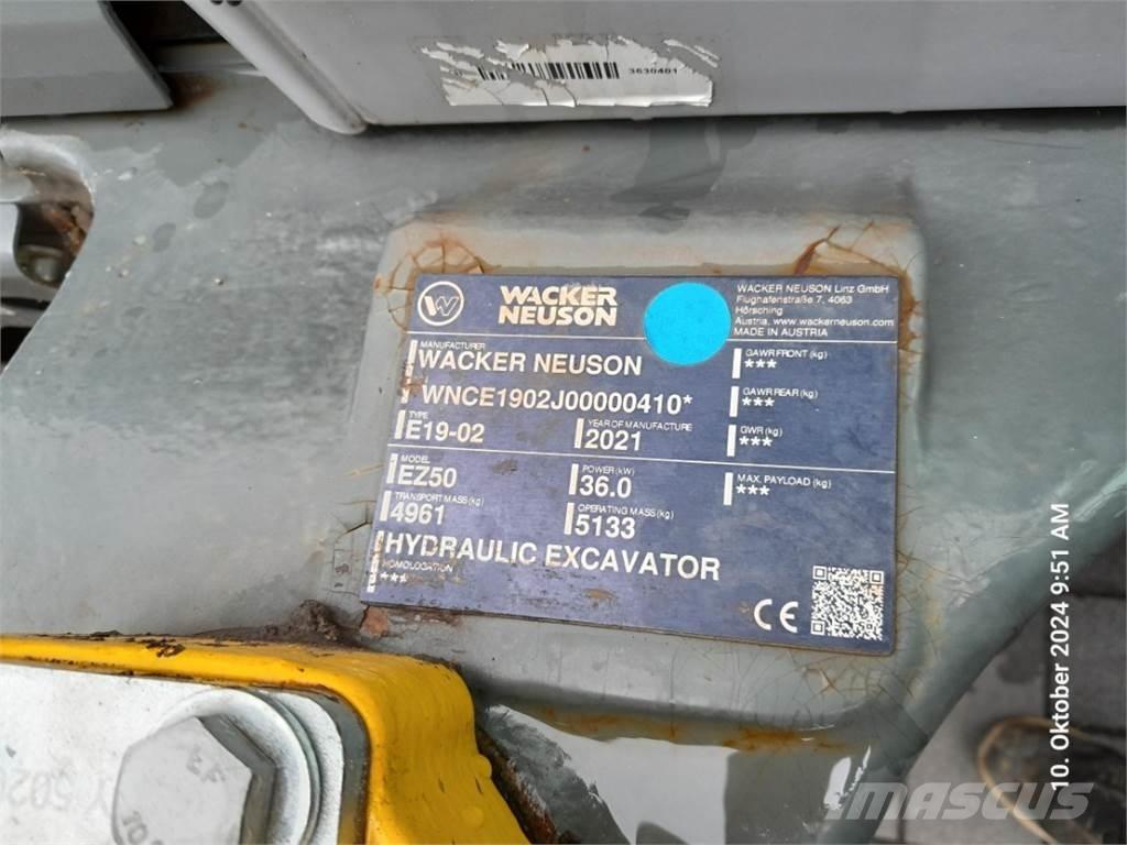 Wacker Neuson EZ50 소형 굴삭기 7톤 미만