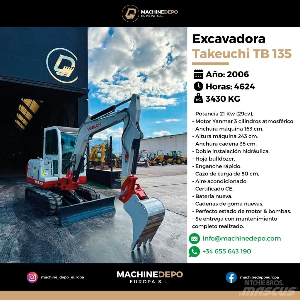 Takeuchi TB 135 소형 굴삭기 7톤 미만
