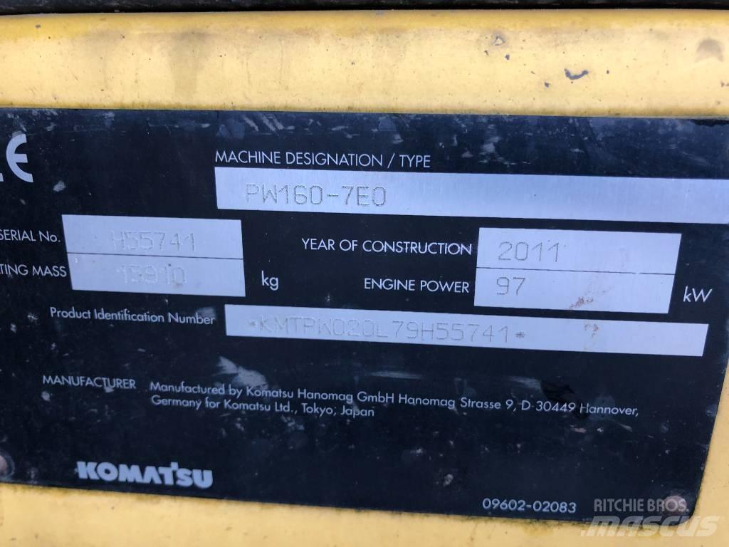 Komatsu PW160-7E0  휠 굴삭기