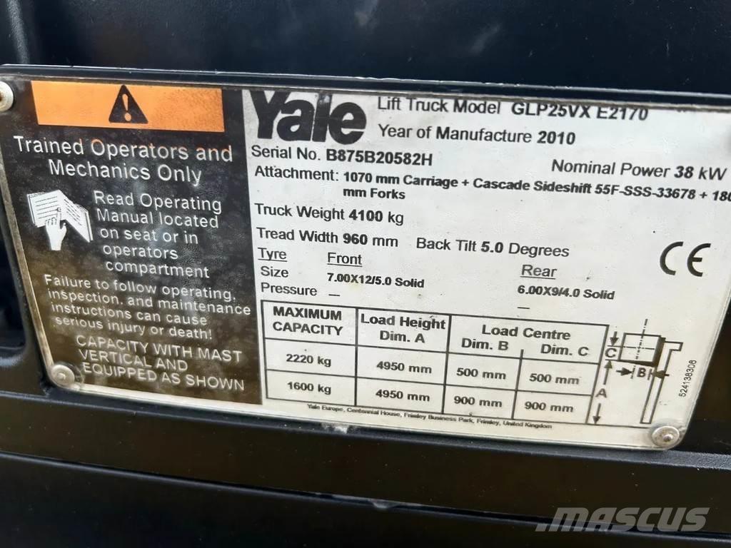 Yale 2.5 Heftruck LPG 지게차