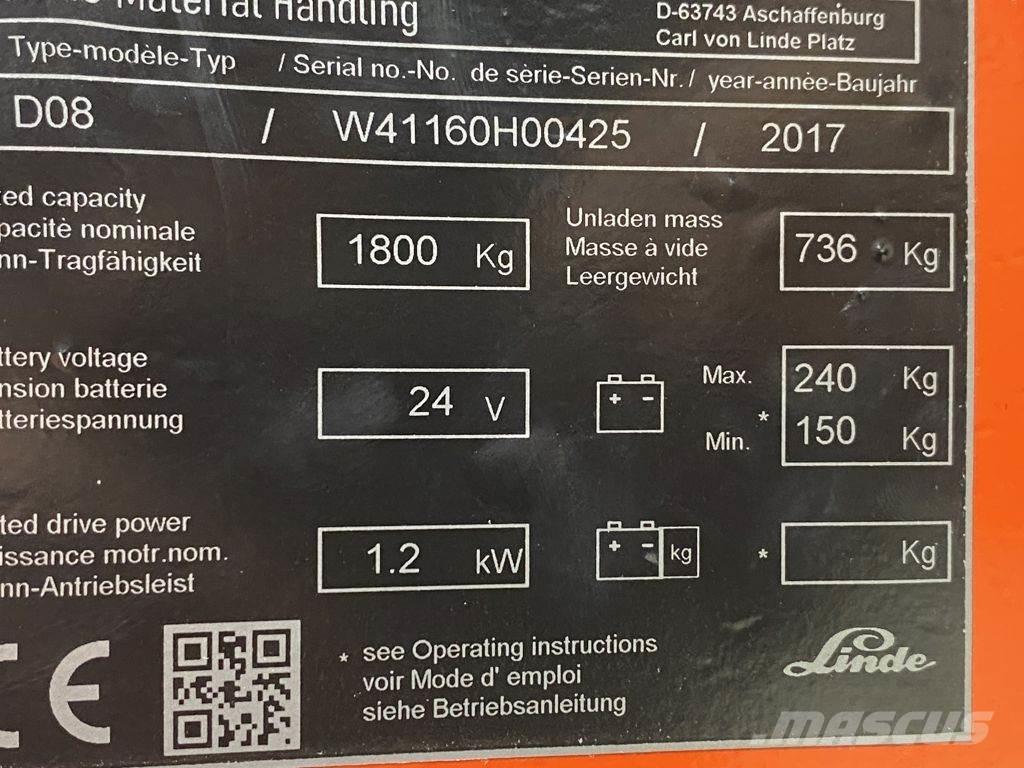 Linde D08 포크리프트