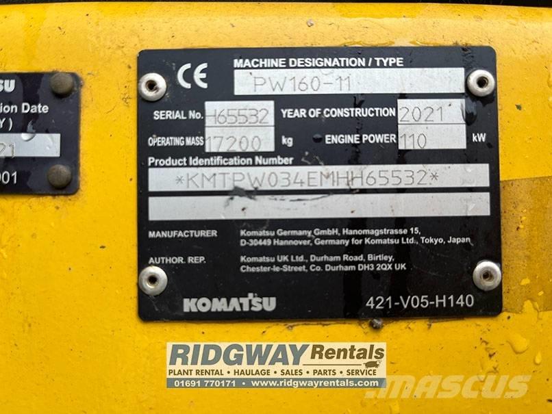 Komatsu PW 160  휠 굴삭기