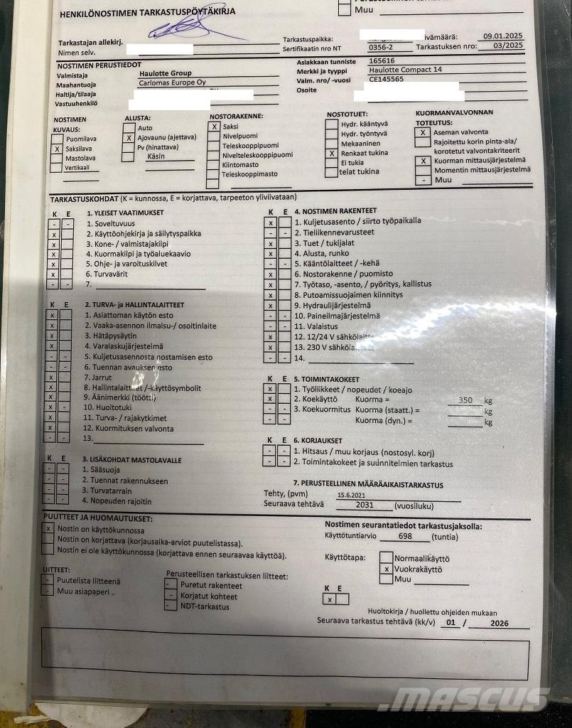 Haulotte Compact 14 가위형 리프트
