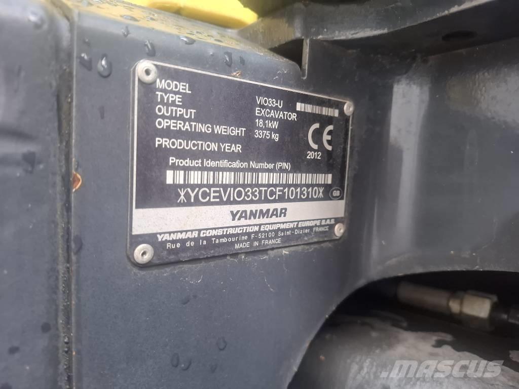 Yanmar Vio 33 U 소형 굴삭기 7톤 미만