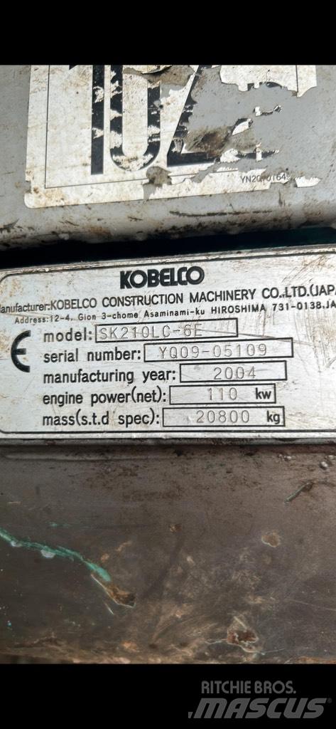 Kobelco SK210 lc 대형 굴삭기 29톤 이상