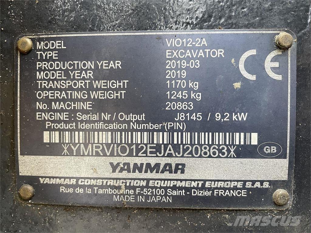 Yanmar VIO12  휠 굴삭기