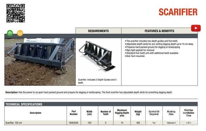 Bobcat Scarifier 토양관리 장비 - 기타