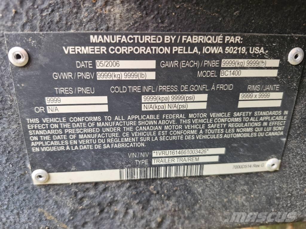 Vermeer BC1400 톱밥제조기