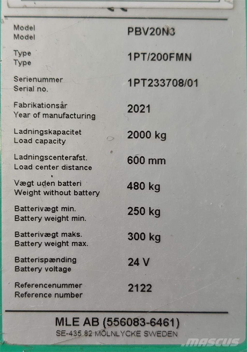 Mitsubishi PBV20N3 플랫폼 트럭