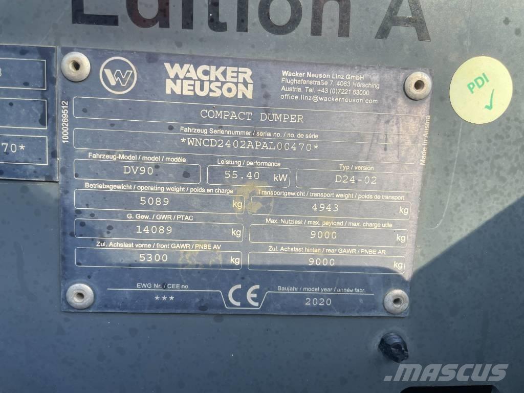 Wacker Neuson DV 90 건설현장 덤프트럭