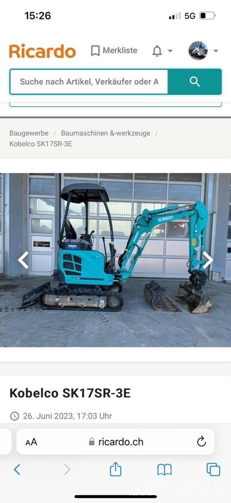 Kobelco SK17SR-3E 소형 굴삭기 7톤 미만