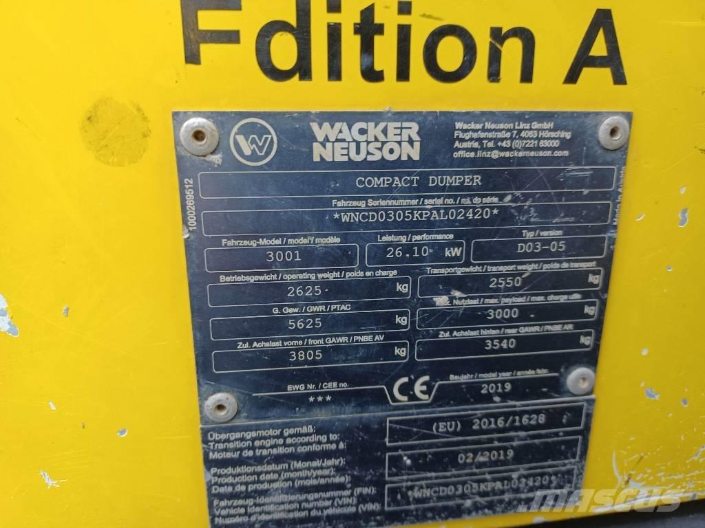 Wacker Neuson 3001 건설현장 덤프트럭