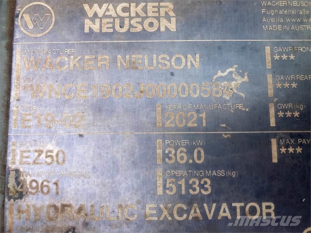 Wacker Neuson EZ50 소형 굴삭기 7톤 미만
