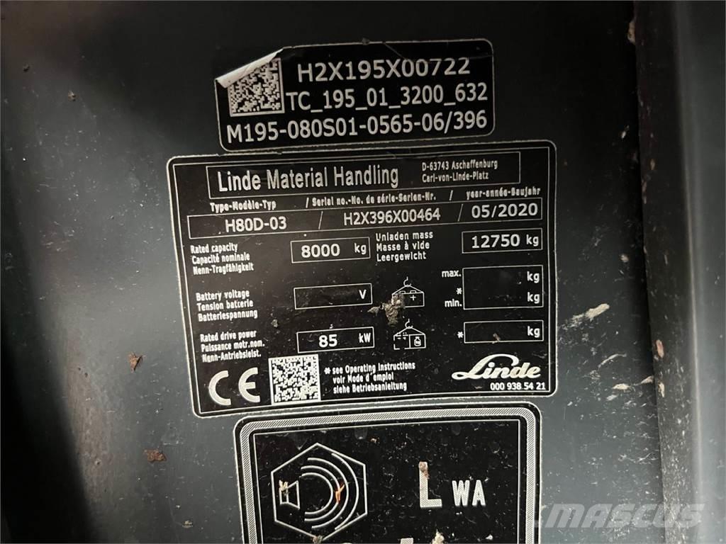 Linde H80D-03 디젤 지게차