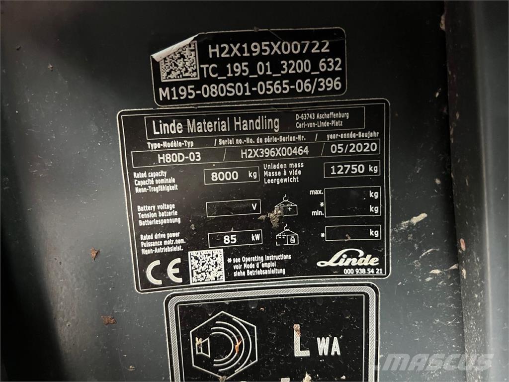 Linde H80D-03 디젤 지게차