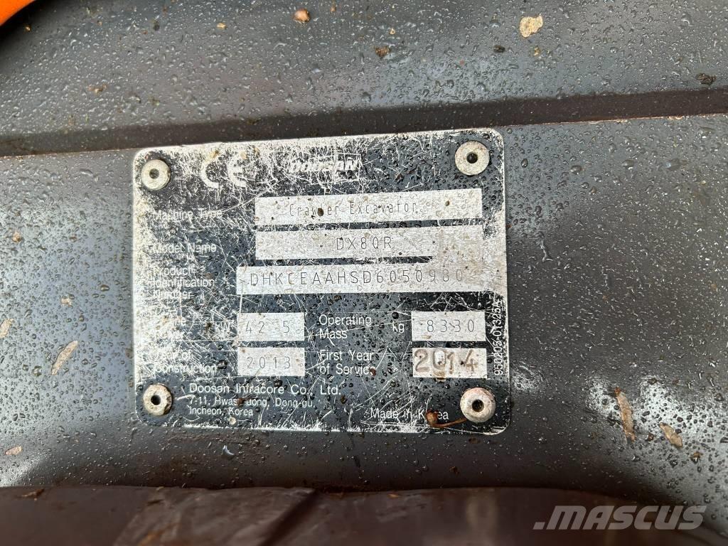 Doosan DX 80 R 중형굴삭기 7톤-28톤