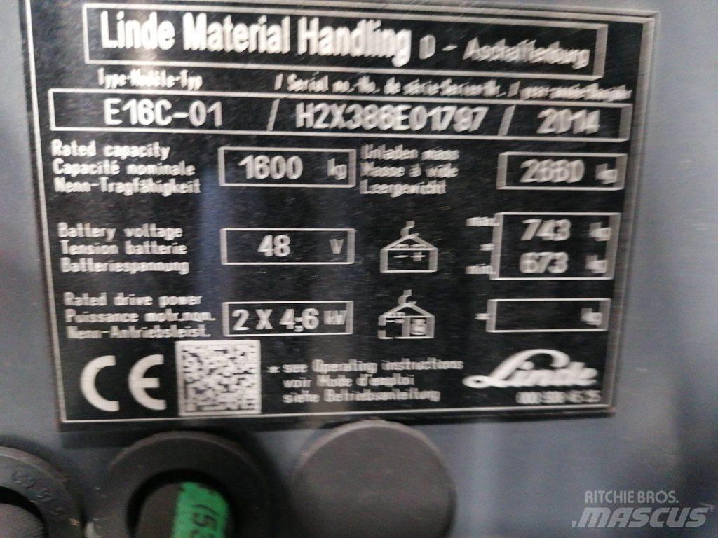 Linde E16C-01 전동 지게차