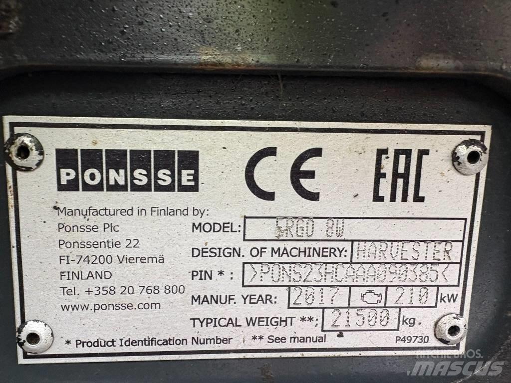 Ponsse Ergo 8W 원목 하베스터